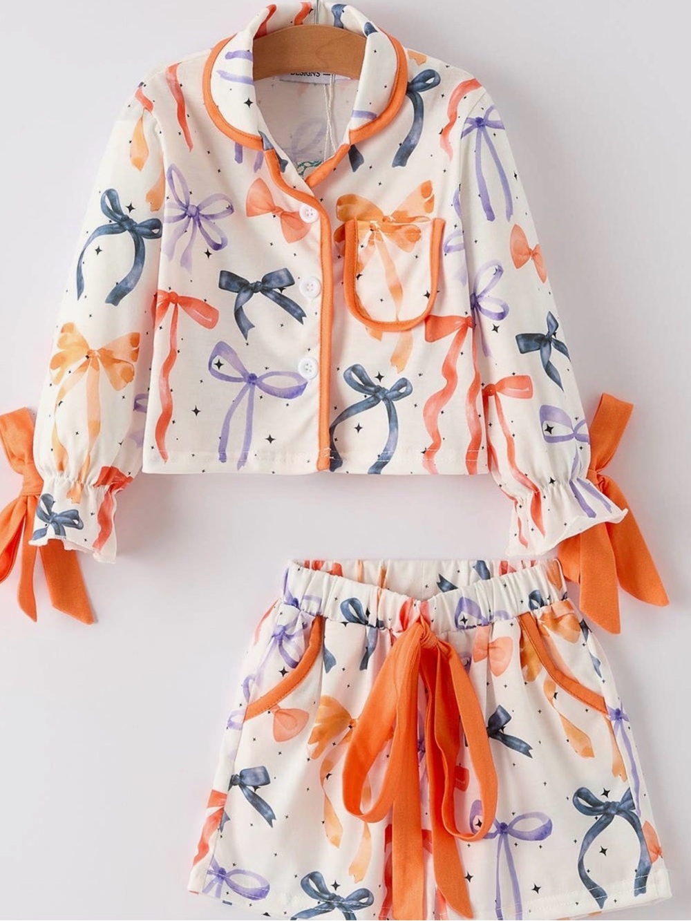 Rylee Faith Fall Bow Print Pajama Set